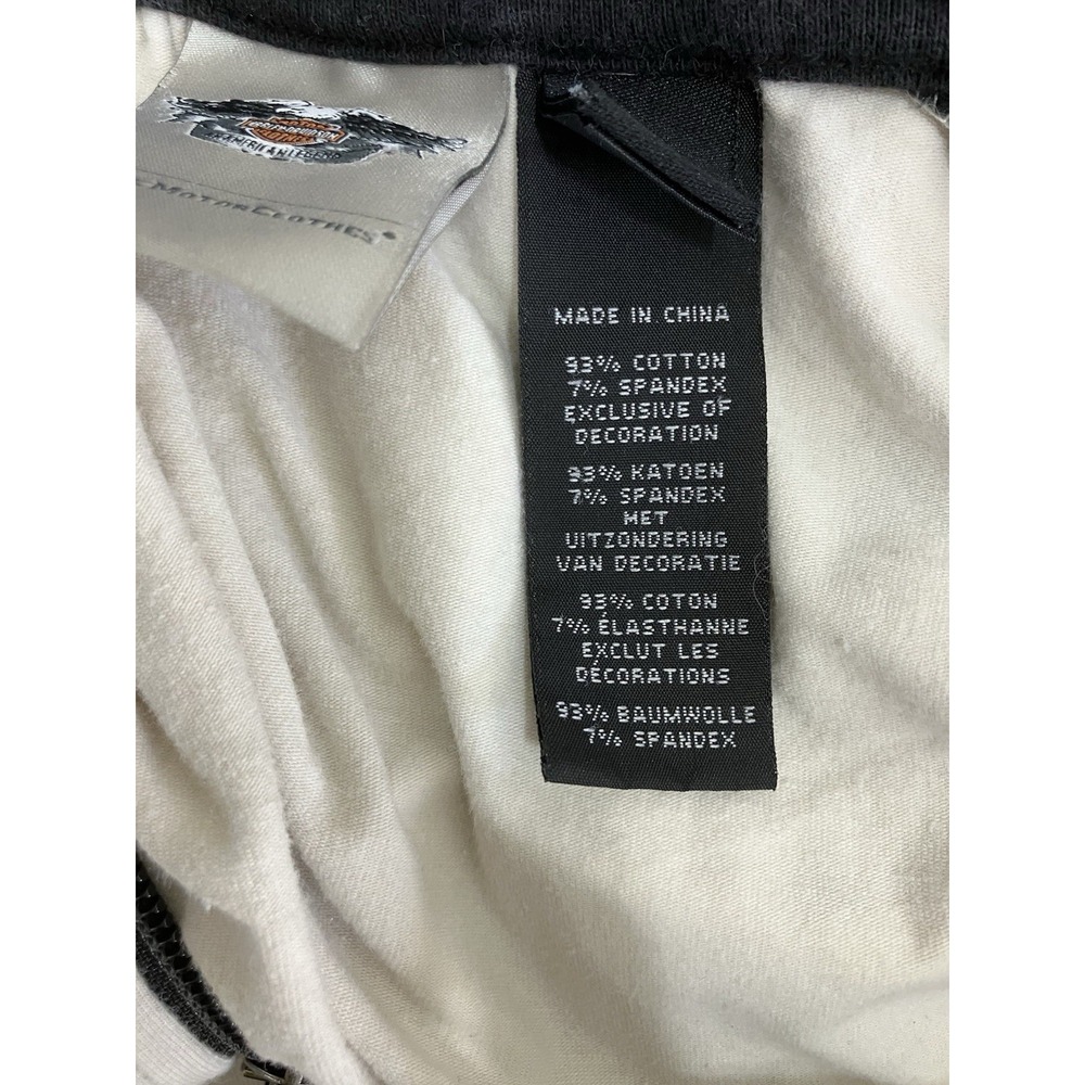 Harley Davidson Womens 1W White Black Logo Print Quarter‎ Zip Hoodie - Picture 11 of 12